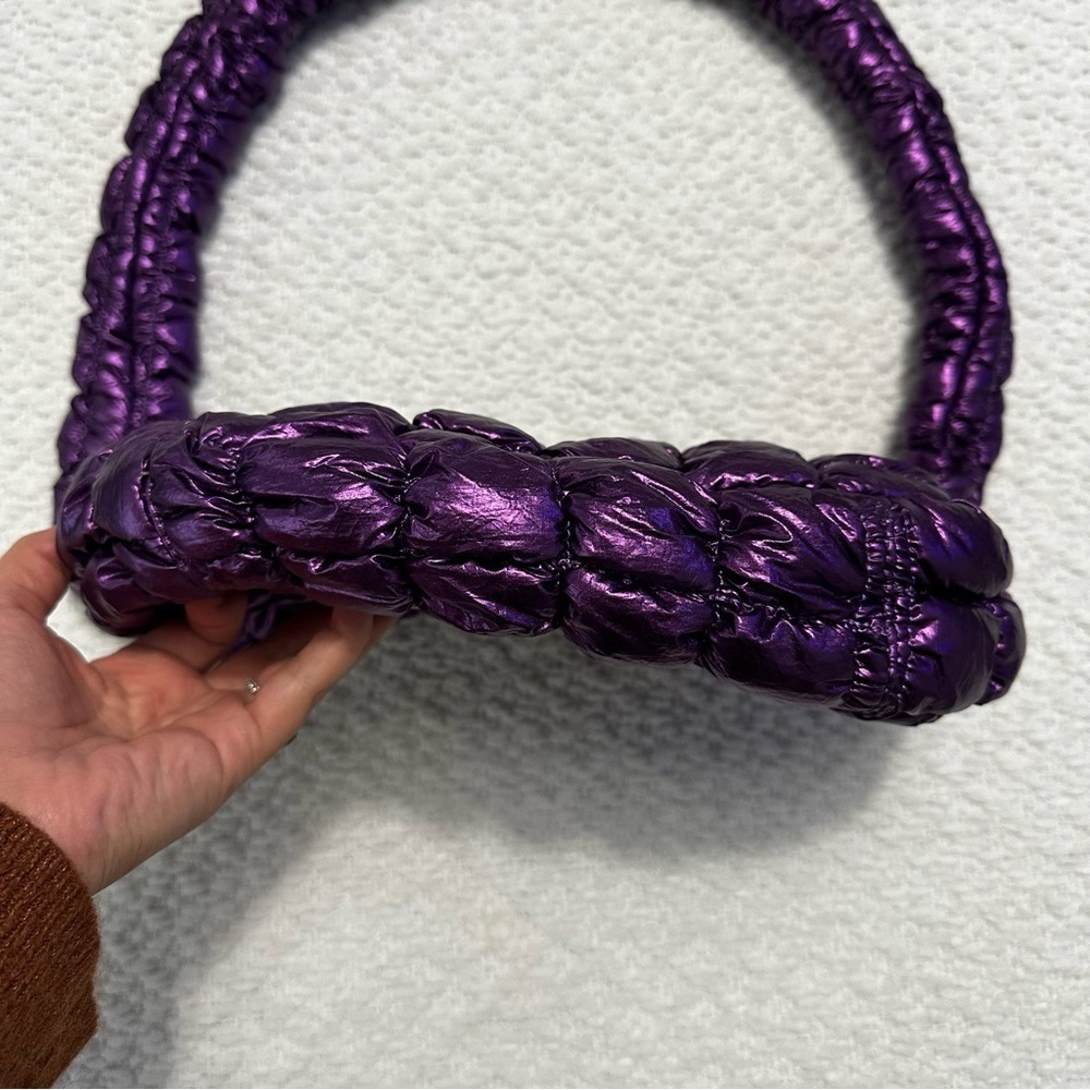 Urban Outfitters Silence + Noise Max Pucker Quilted Crossbody Purple Bag NWOT - Picture 6 of 11